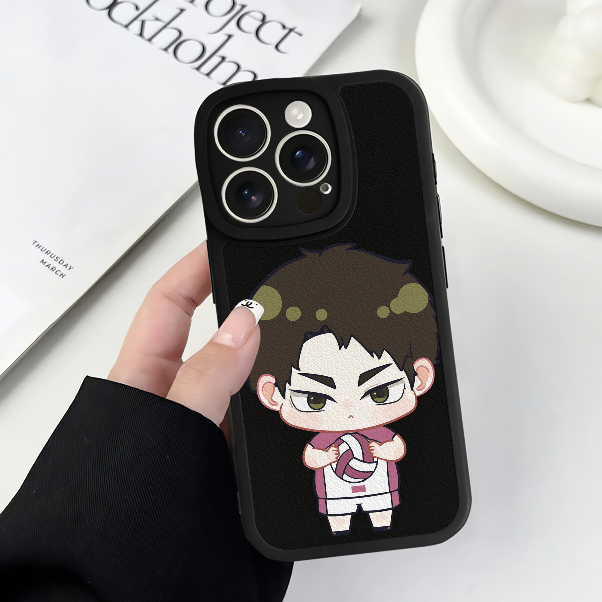 （画像用） ハイキュー!! Haikyu!! 【iPhone 16シリーズ対応】シリコンスマホケース（レザー調） 材質：シリコン